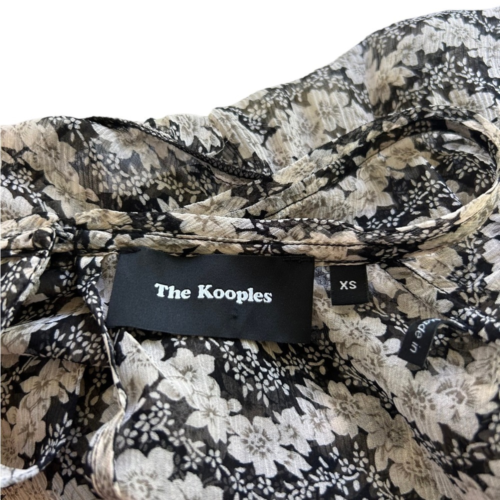 The Kooples Silk Sheer Dark Floral Top - Picture 6 of 7